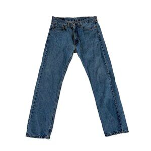 LEVI'S 505 Jeans Mens Straight Fit Denim Blue Medium Wash Size 34x32 Meas 36x31